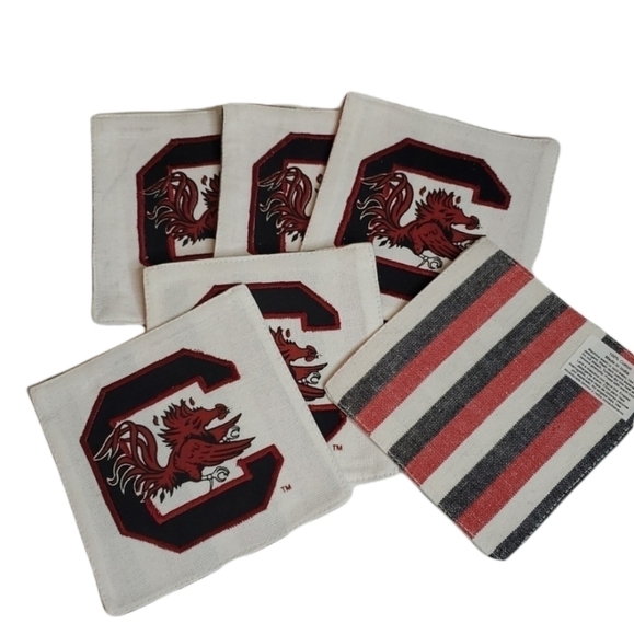 NEW USC Gamecocks Fabric Coasters 6 - Picture 1 of 10